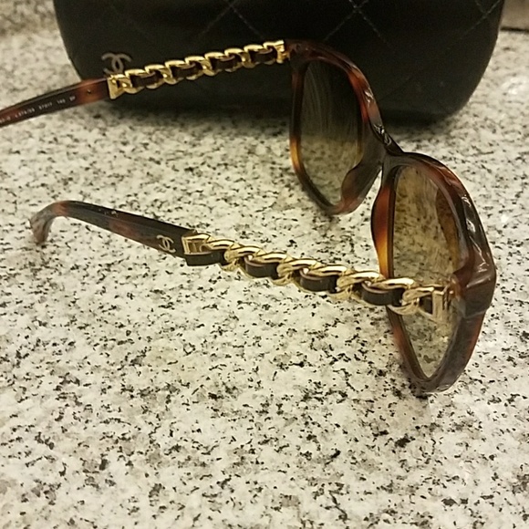 💜 AUTH CHANEL Cat Eye Polarized Chain Detailed - Picture 4 of 8